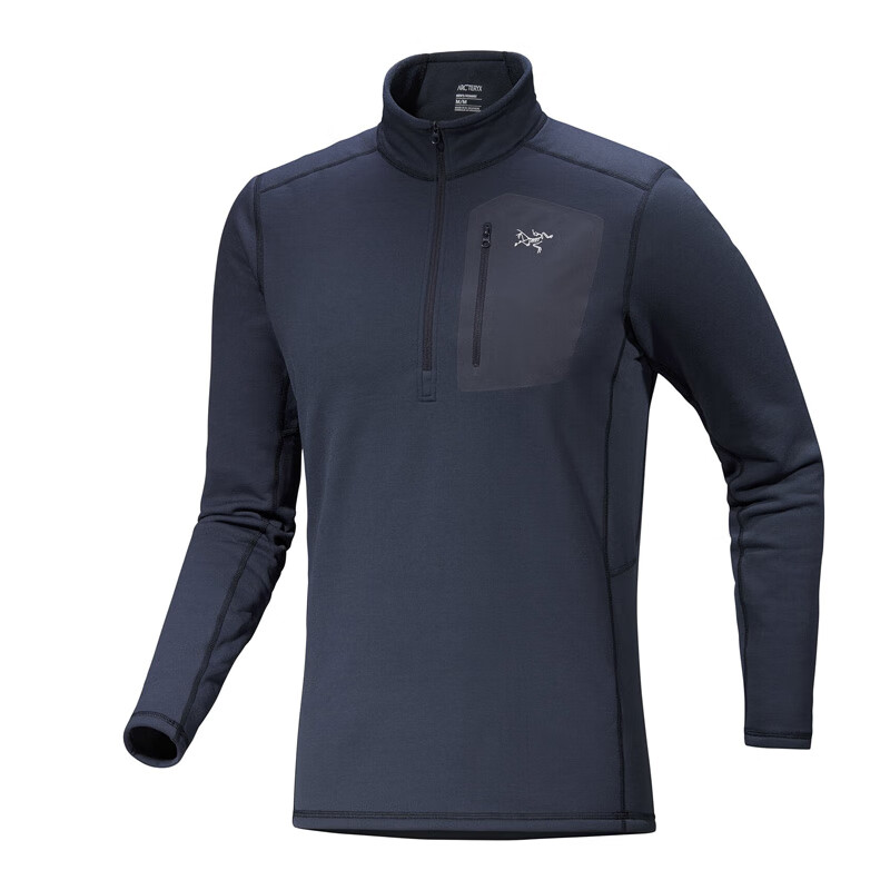 始祖鸟（ARC&#039;TERYX）买手代购Rho Heavyweight男士印花立领抓绒保暖吸湿排汗贴身卫衣 Black Sapphire M