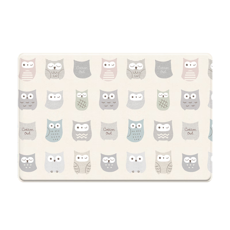 帕克倫韓國進口pvc可折疊寶寶爬行墊室內(nèi)家用加厚嬰兒爬爬墊兒童游戲墊 大頭貓頭鷹 190x130x1.2cm 【PVC款】