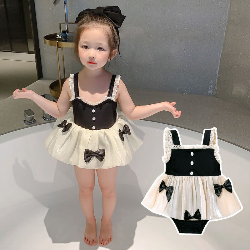 珏珏鸭1-6岁泳衣女儿童夏季连体泳裙小公主裙式可爱游泳套装宝宝温泉