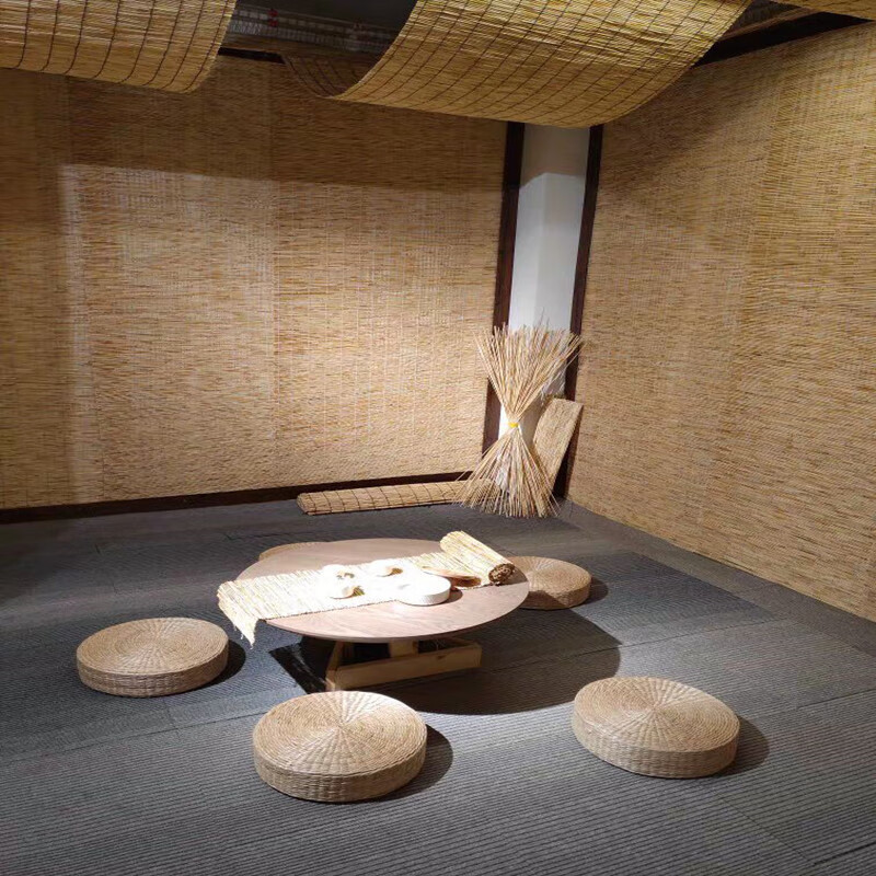 妙普乐芦苇卷帘 芦苇帘装饰复古草帘子隔断卷帘窗帘日式隔断门帘遮阳