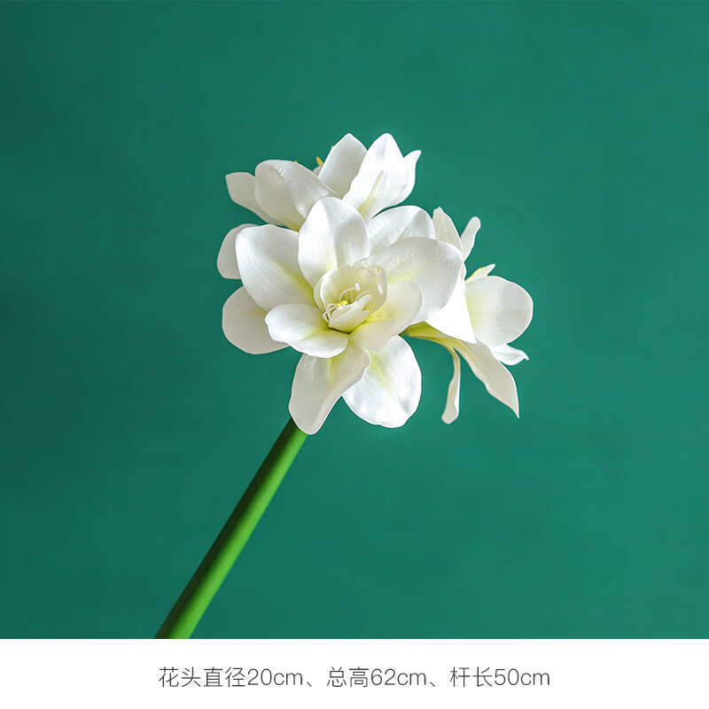 花pu真实触感仿真花客厅餐桌桌花装饰摆设书房柜台假花 君子兰白色