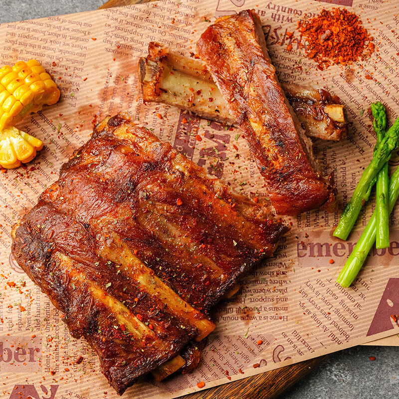 雨润烤猪肋排熟食土耳其风味加热即食整块原切排骨冷冻西餐猪排 烤猪