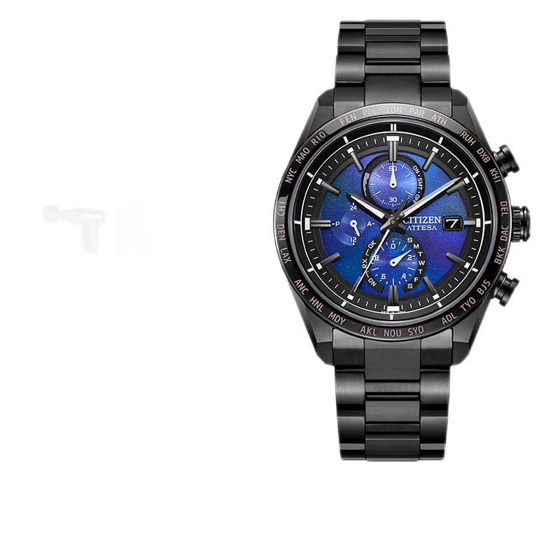 西铁城（CITIZEN）手表 ATTESA系列舒博钛海蓝表盘商务电波男士手表 AT8285-68Z