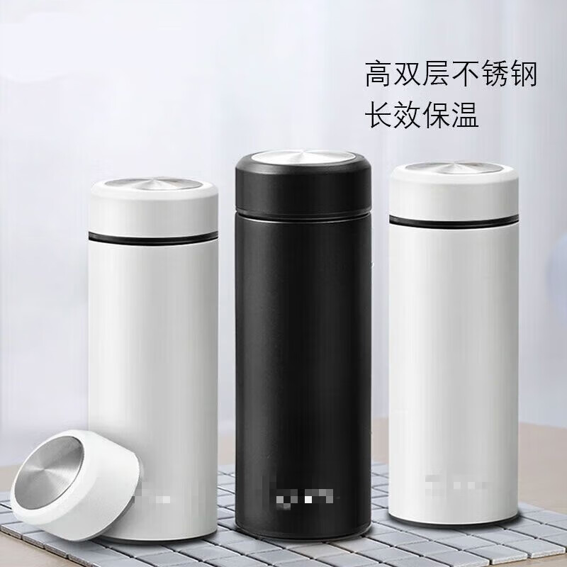 304不锈钢保温杯泡茶便携商务水杯男女高颜值简约水杯保温杯 乳白色250ml 曜石黑-双层不锈钢