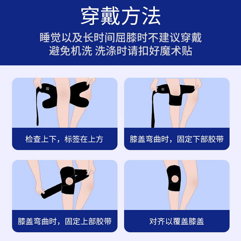 中三院【医用膝部固定带】 护膝保暖关节炎半月板损伤运动防护滑膜炎康复髌骨固定支具男女膝盖积液专用单只 M【适合80-140斤】-单只