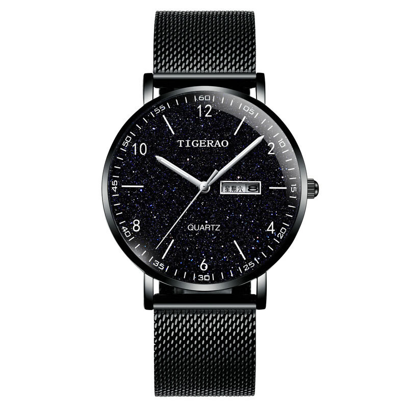 特雷格  tigerao星空手表男士青少年高中学生机械风潮流双日历防水