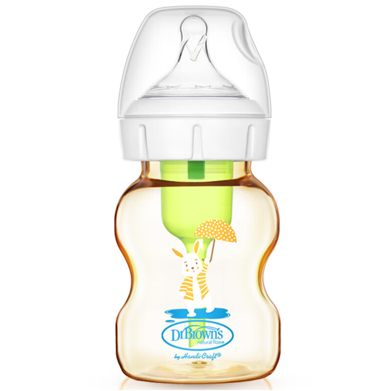 布朗博士奶瓶婴儿奶瓶(0-3月)宝宝防胀气奶瓶PPSU奶瓶耐摔奶瓶(小兔)150ml