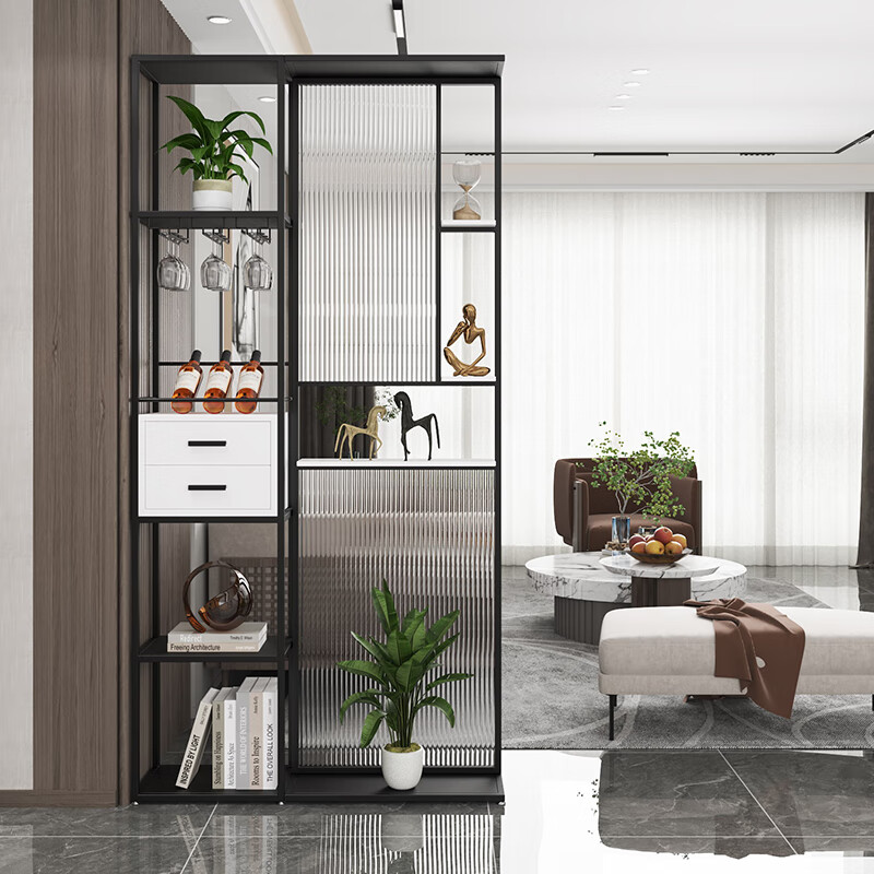 侠友客厅沙发边隔断柜餐厅酒柜简约现代入户门轻奢玄关柜屏风隔断装饰