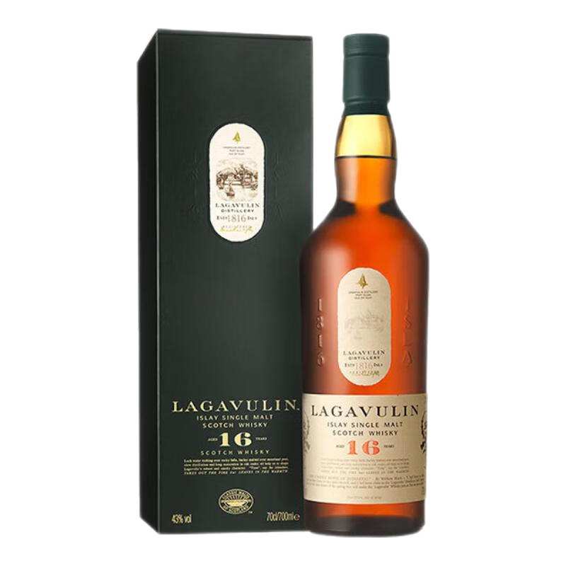 乐加维林Lagavulin 16年苏格兰洋酒威士忌礼盒单一麦芽自饮聚会送男友礼物 乐加维林酒厂限定