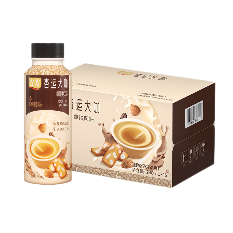 露露杏運(yùn)大咖飲料即飲咖啡拿鐵風(fēng)味280ml*15瓶整箱 280ml*15瓶
