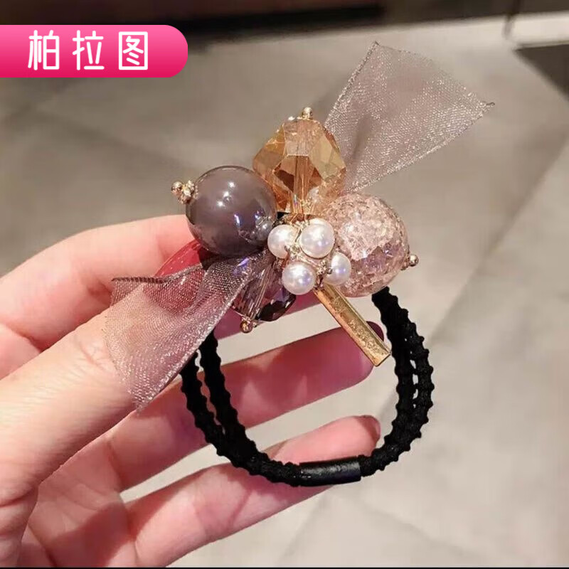 头绳女2025新款韩版网红ins发圈简约水晶扎头发皮筋手链两用发饰