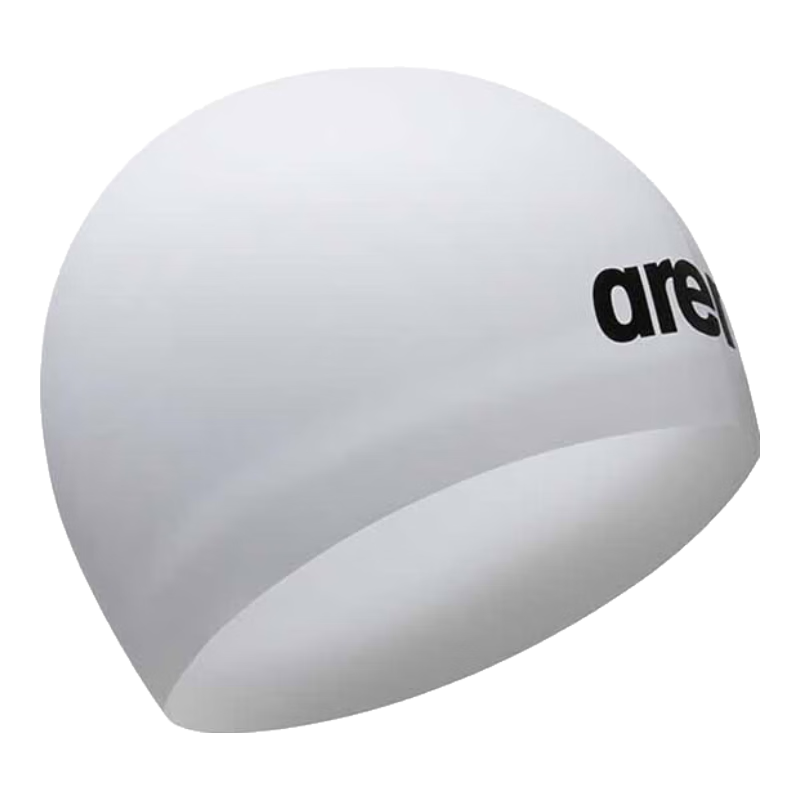 阿瑞娜（arena）3D硅膠泳帽防水男女通用高彈舒適休閑半立體游泳帽ECN4200白色