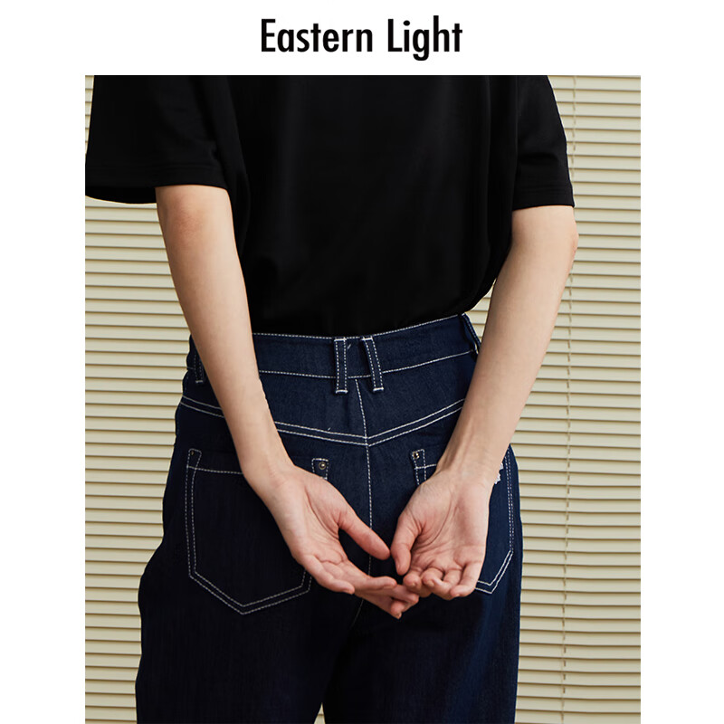 乙来(EASTERN LIGHT)【100%日本进口三醋酸】短袖T恤女内搭打底衫 上衣-优雅黑 M 乙来(EASTERN LIGHT)【100%日本进口三醋酸】短袖T恤女内搭打底衫 上衣-优雅黑 M