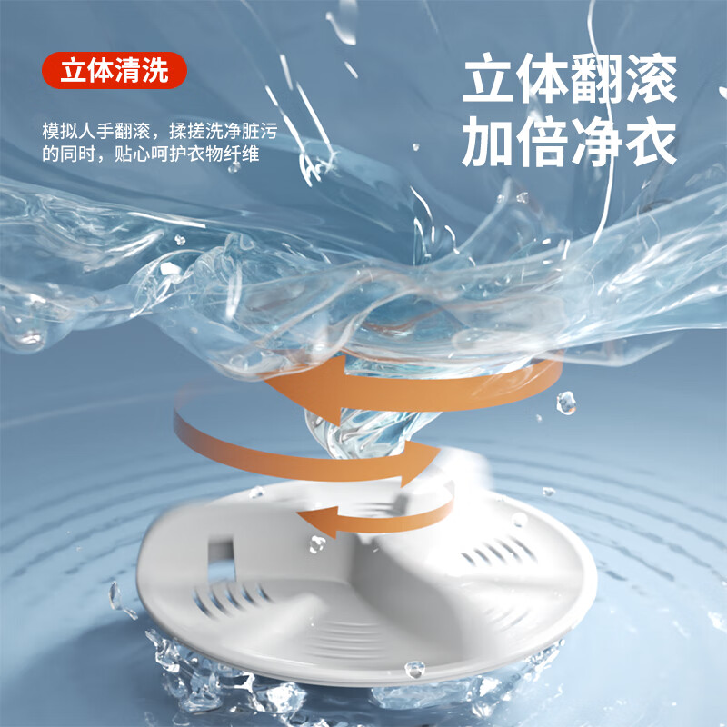 RASW潮流生活电器德国品质全自动洗脱一体迷你折叠洗衣机家用内衣内裤洗袜子机小型宿舍神器 旗舰家庭大容量~天使白【全自动定时~深层去污】