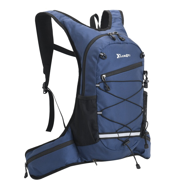 GPHF日本骑行背包男轻便防水小双肩包水袋女自行车爬山户外徒步登山包 深蓝色 15升