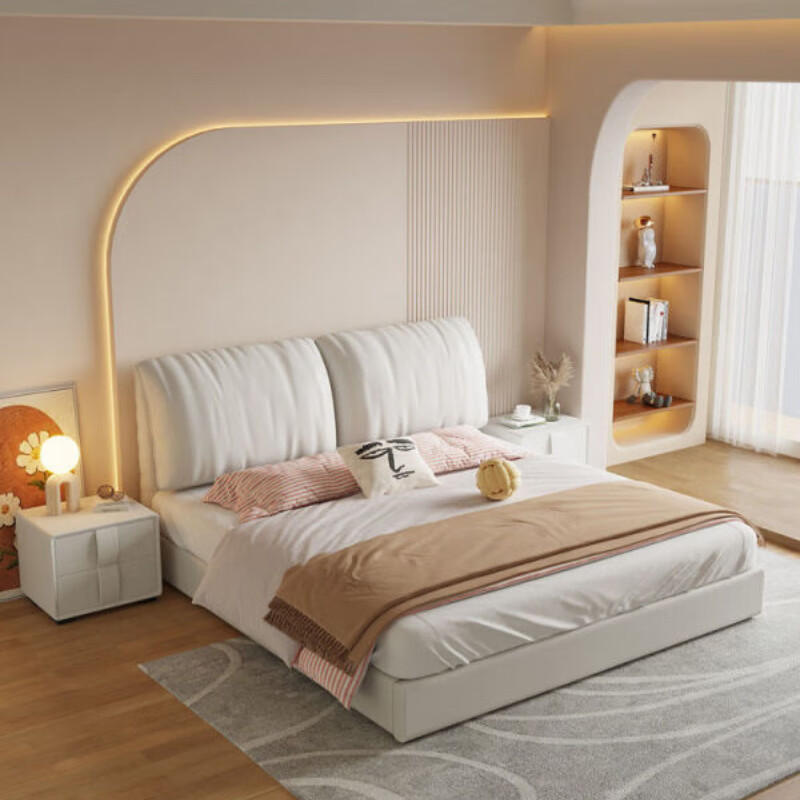 久惠2023新款奶油风大象耳朵软体床 双人床1.