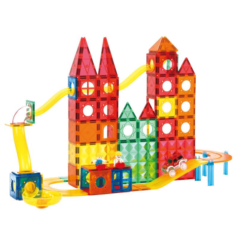 mobee儿童磁力片3-6岁男女孩生日礼物7-14岁磁铁拼装早教益智玩具圣诞 常规色管道磁力片-120套装【赠收纳袋】 节日礼物 强劲磁吸 大面积防误吞