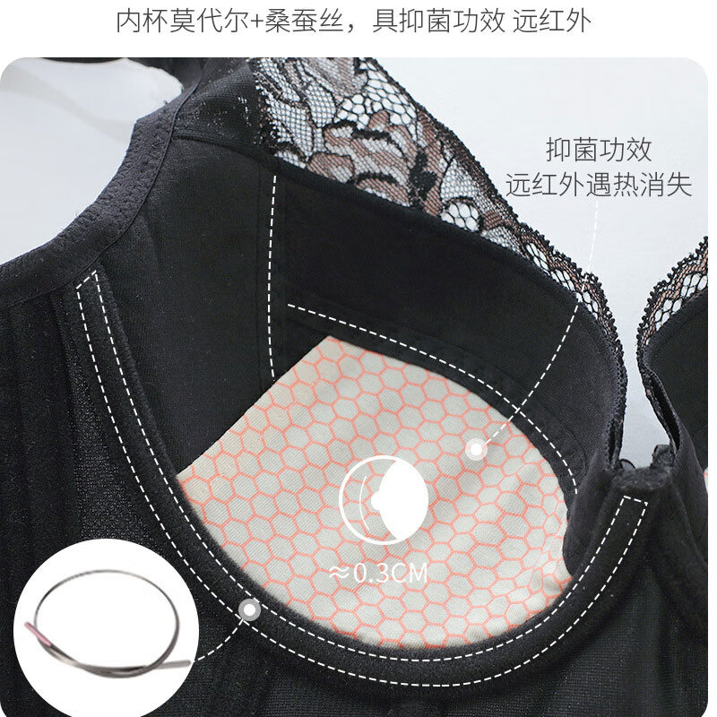 美容院七排扣调整型内衣薄款聚拢娇正防下垂外扩侧收副乳上托文胸 绿色 90E 薄杯