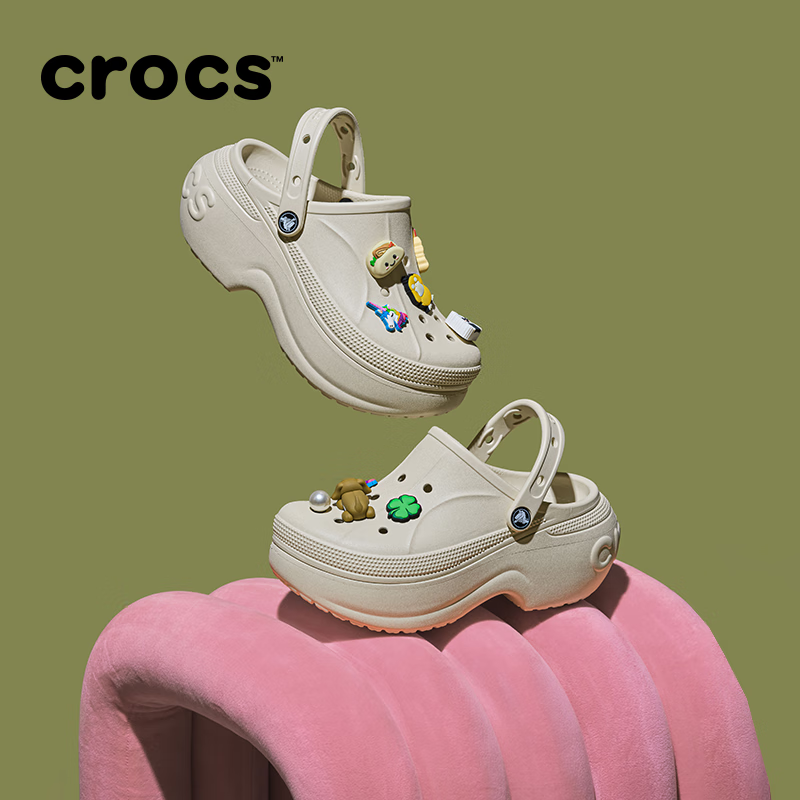 卡骆驰（CROCS）贝拉洞洞鞋沙滩鞋包头女鞋厚底拖鞋|210062 冬日白 -11S(含智必星） 37 (230mm) 38