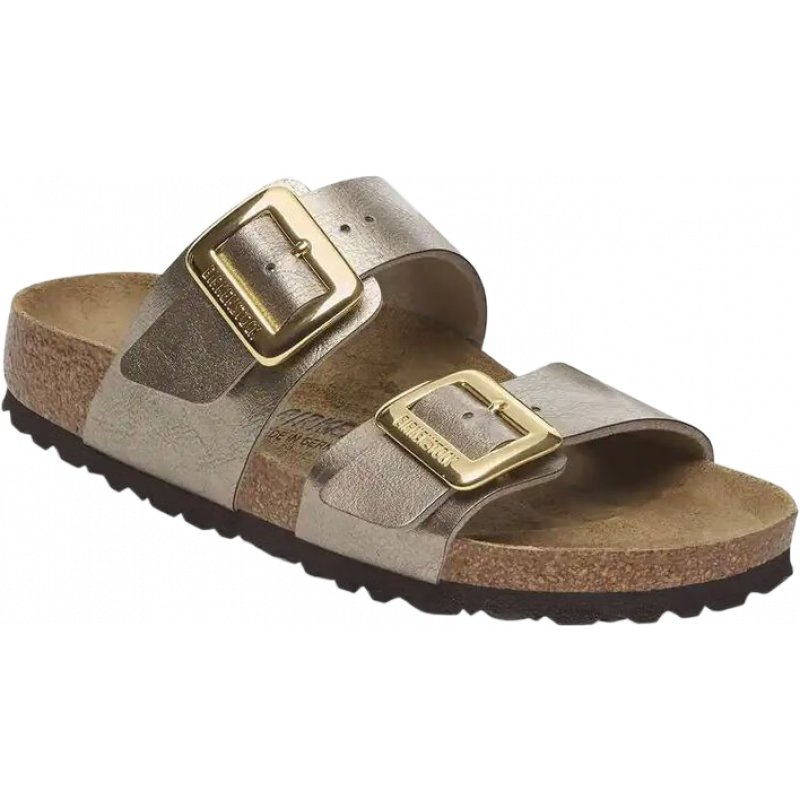 BIRKENSTOCKSydney 女士勃肯鞋簡潔高級(jí)金屬扣休閑拖鞋露趾涼鞋皮革貼合舒適 Graceful Taupe 35 =4-4.5（女）