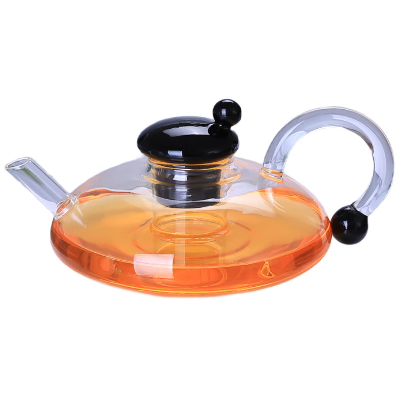 SUSHI CERAMICS玻璃茶壶加厚耐热煮茶壶养生壶花茶壶黑珠透明福鼠壶