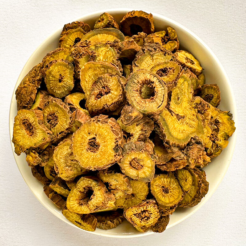 沐康本草 黄芩中药材秦岭野生多年生枯心空心黄芩切片泡水泡茶 秦岭