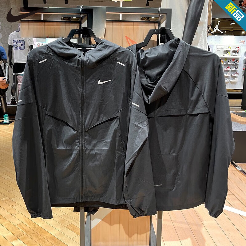 耐克（NIKE）风行者男装夹克 春季WINDRNNER跑步训练运动服时尚梭织连帽外套 CZ9071-010/内里网眼 XL  /建议150-180斤