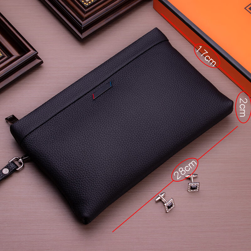 clolv kiss手包男真皮手抓包男款手拿包男士夹包头层牛皮大容量商务