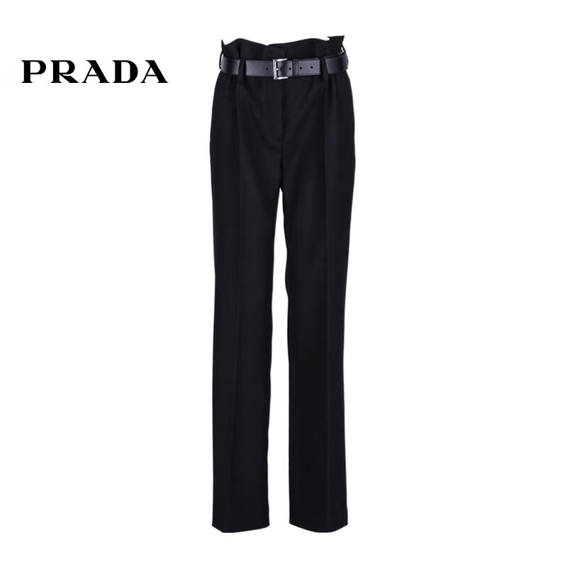 普拉达(prada)【七夕礼物】 编辑精选女士皮带环休闲裤 f0002 44 it