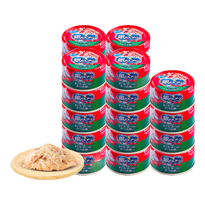 佳樂(lè )滋銀勺貓罐頭貓濕糧貓零食成貓幼貓泰國進(jìn)口鰹魚(yú)金槍魚(yú)鰹魚(yú)片70g*24