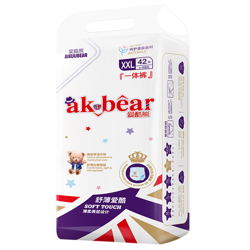 ܣAIKUUBEAR污ȫXXL84ƬӴʪ͸˲13.5-16kg48.54Ԫ0.57/Ƭ