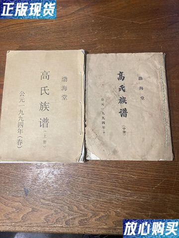 【二手9成新】高氏族谱 有谱序,渤海堂,邳州,宿迁,睢宁,铜山,新沂