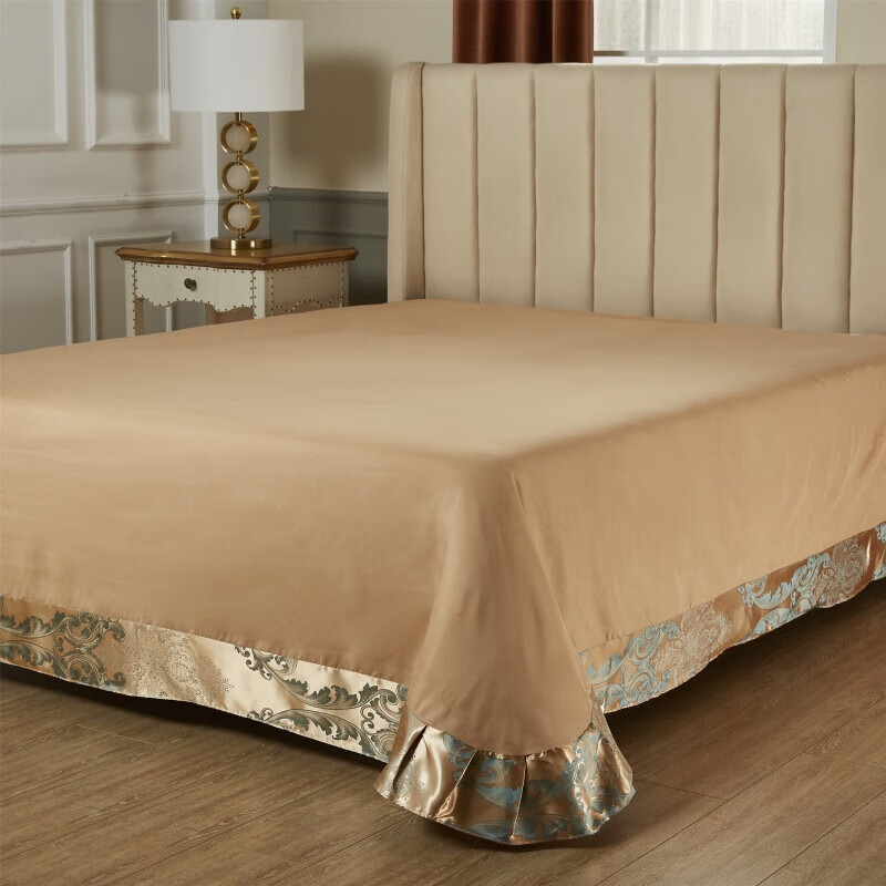 程宝宝圆角床单床单单件欧式贡缎提花圆角床单加大单双人1.5/1.8/2.