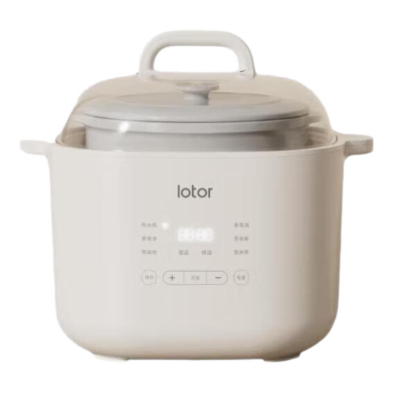 LOTOR電燉鍋家用燉盅大容量隔水燉鍋多功能煲湯燉湯盅陶瓷燕窩電燉盅隔水煮粥神器寶寶輔食鍋4-5人用 白色五膽蒸籠款-共 6L