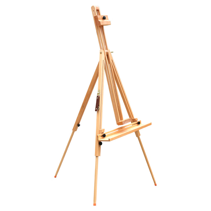 榉木便携式三角画架进口榉木落地展示架可升降多功能后置后撑画架 w07