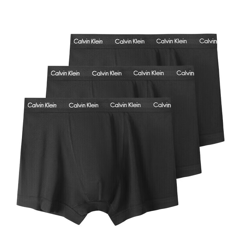 Calvin Klein CK男士平角内裤三条装 0000U2662G 黑色-平角长款 XL 