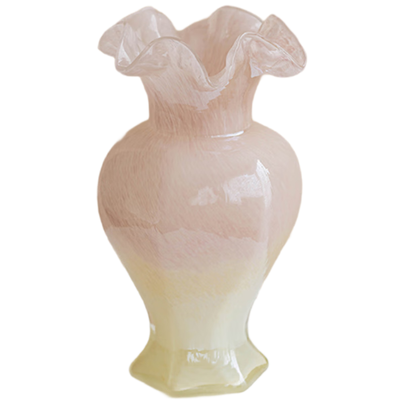 范爺家輕奢雙色玻璃花瓶高級感擺件客廳插花ins風(fēng)水養(yǎng)鮮花藝術(shù)裝飾擺件