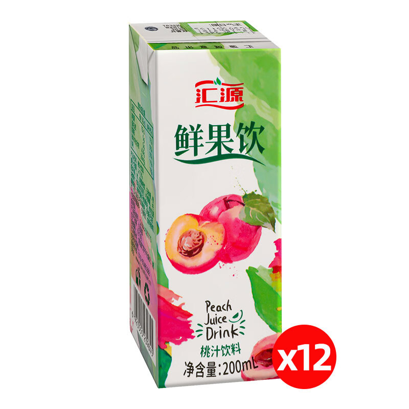汇源果汁鲜果饮橙汁桃汁饮料200ml*24盒装儿童早餐果汁 【12盒】桃汁