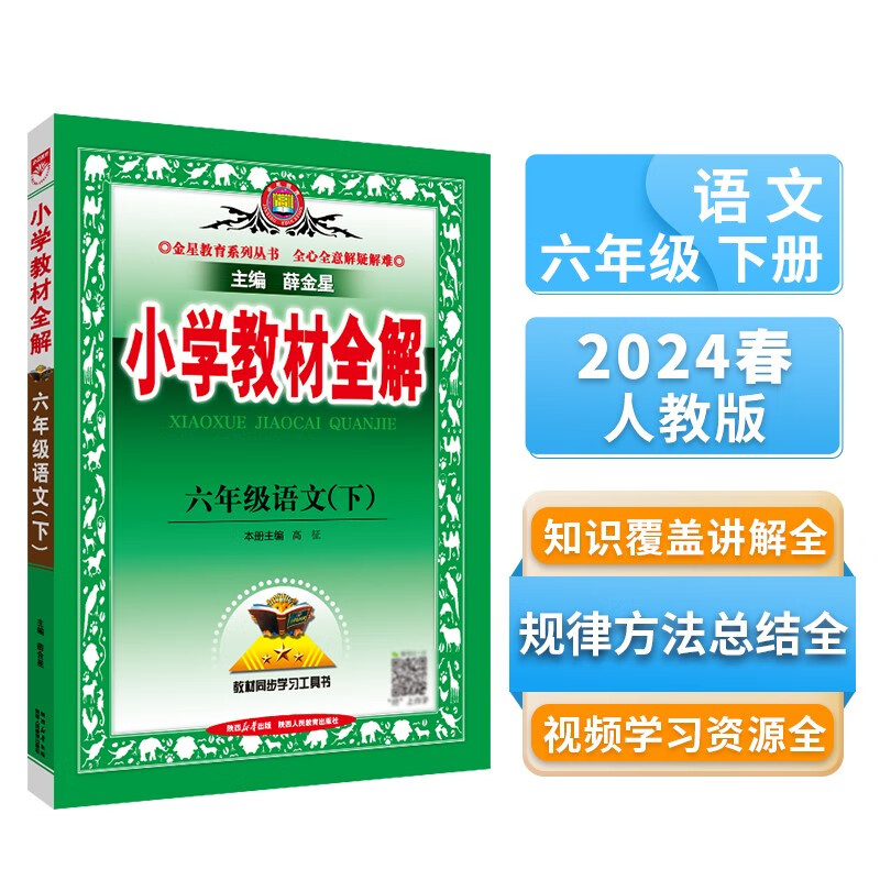 小学教材全解 六年级语文下 人教版 部编版 2024春 薛金星 同步课本 教材解读 扫码课堂怎么看?