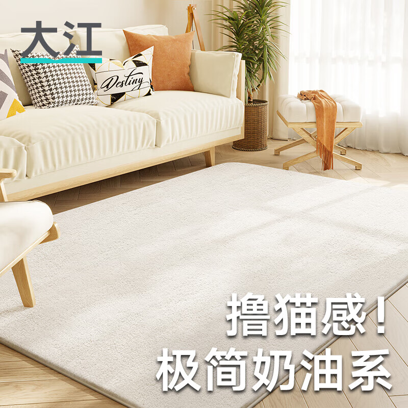 大江羊羔绒地毯客厅 沙发茶几卧室地毯免洗140x200cm 素雅