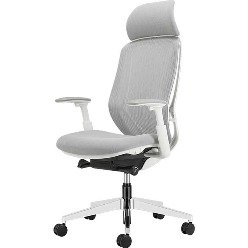 okamura奧卡姆拉sylphy電腦椅辦公椅岡村人體工學(xué)椅家用前傾伏案工作學(xué)習 前傾+異硬度海綿+白框灰色 120-155度(含) 聯(lián)動(dòng)扶手 頭枕