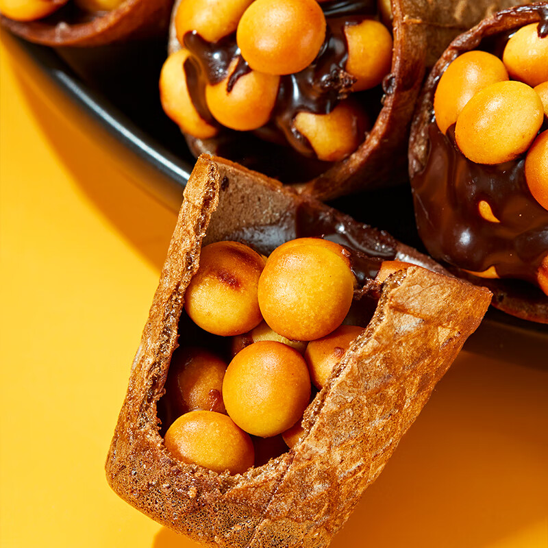 不多言240杯/巧克力脆脆杯夹心饼干脆筒儿童小零食桶装(代可可脂) 巧克力脆脆杯【24杯/240g】