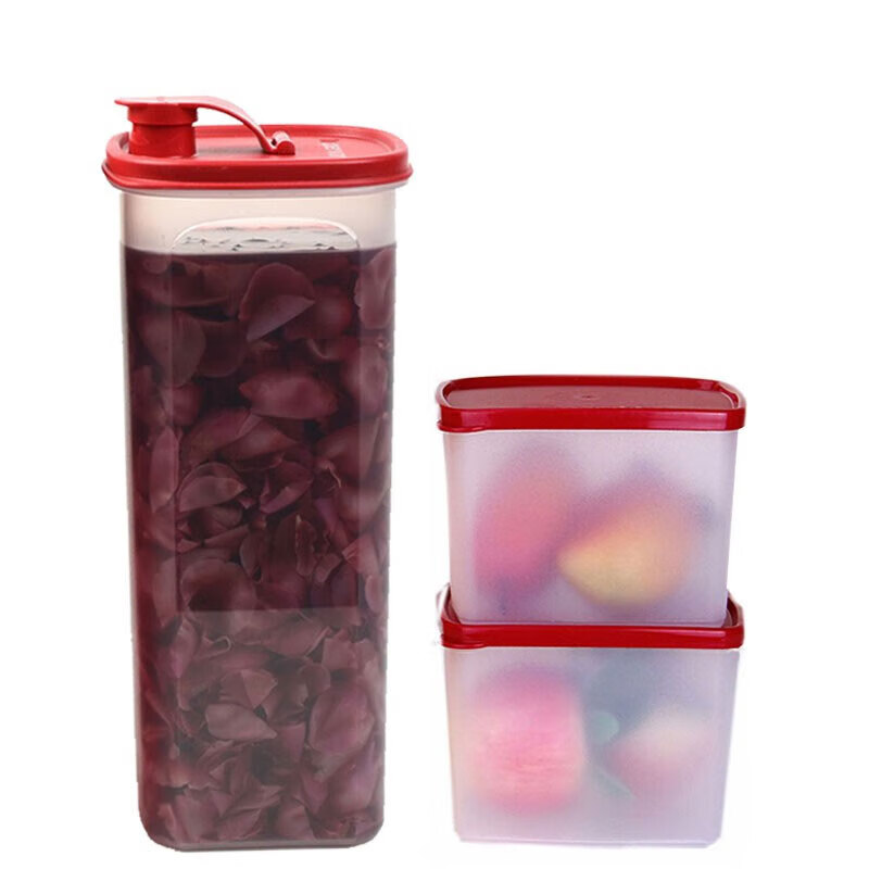 特百惠(tupperware)2升纤巧组合套装带800ml保鲜盒果醋壶