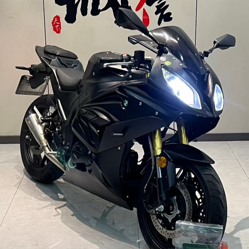 桃路寶雕RR大排摩托車(chē)跑車(chē) 雙R400CC水冷公路賽重機(jī)車(chē)燃油整車(chē)可上牌 黑色 手續(xù)齊全能上牌