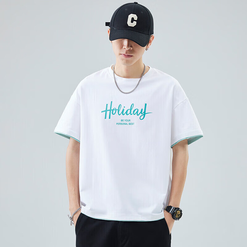 以纯(yishion)官方旗舰店官网男士恤短袖夏季新款初中生潮牌潮流冰感