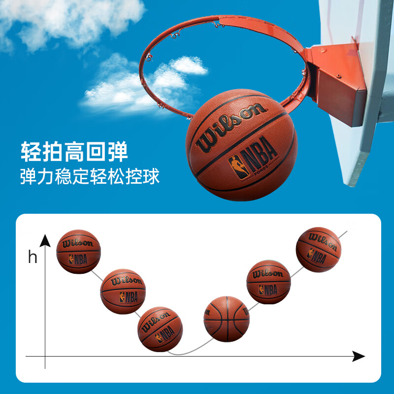 威尔胜（Wilson）篮球儿童5号幼儿园小学生五号6号7号NBA比赛训练专用 【NBA训练比赛用球】WTB820 五号篮球(青少年用)