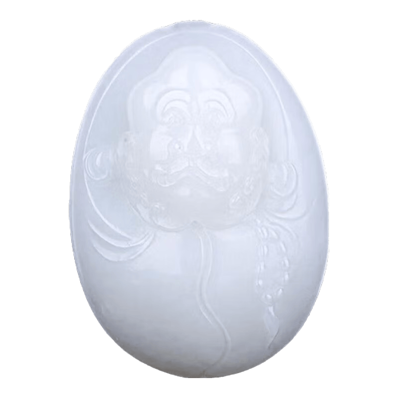 北玉新疆和田玉手把件達(dá)摩吊墜白玉把玩件掛件天然玉器鑒定收藏雙證書