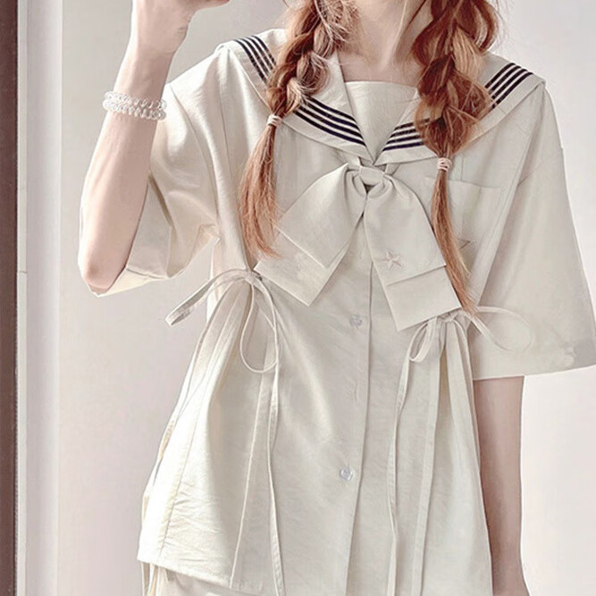 珈岑jk制服套装正版成人日系可爱jk女夏季海风休闲水手领宽松短袖裤子