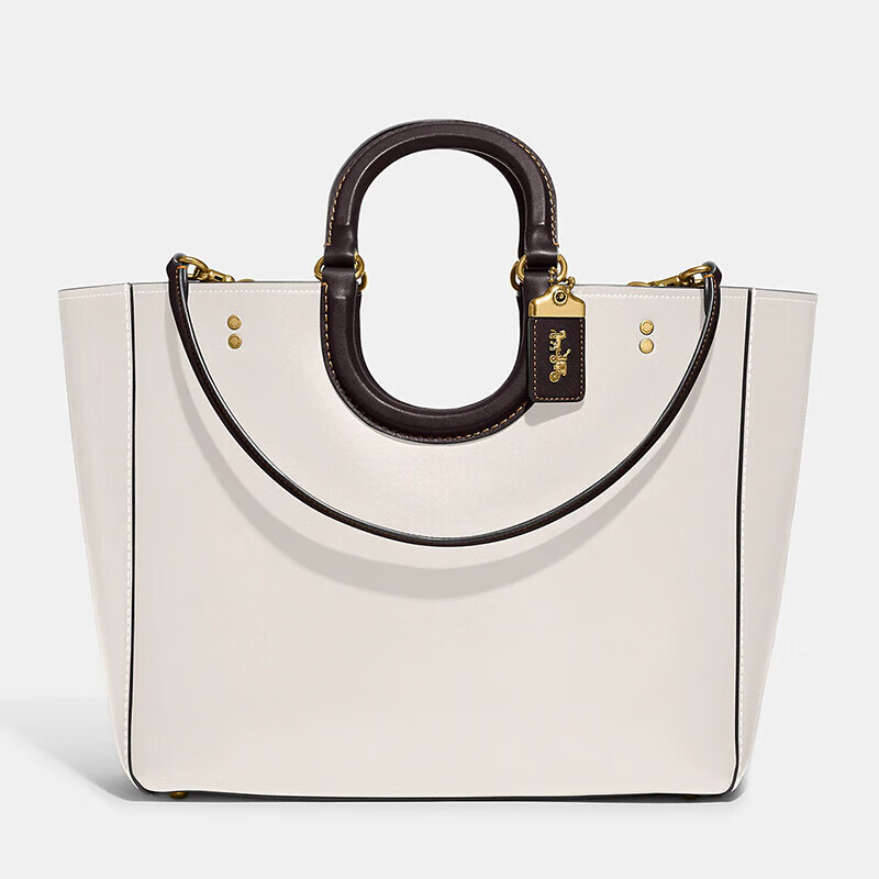 蔻驰(coach)rae系列 大容量通勤托特包 女士手提单肩包 白色/ch592