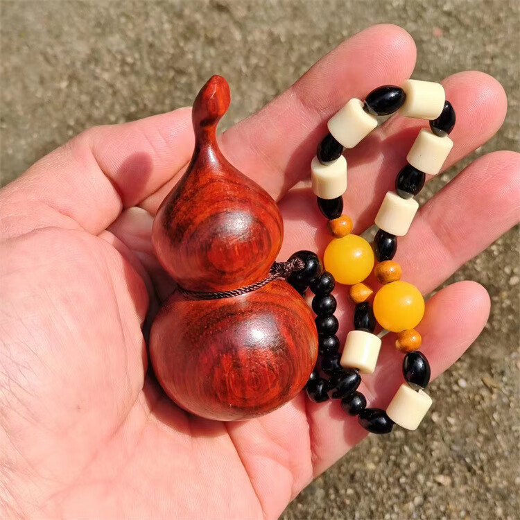小叶紫檀木雕把把壶木质文玩工艺品吊坠茶宠汽车挂件手把件批发 光葫芦 6—8